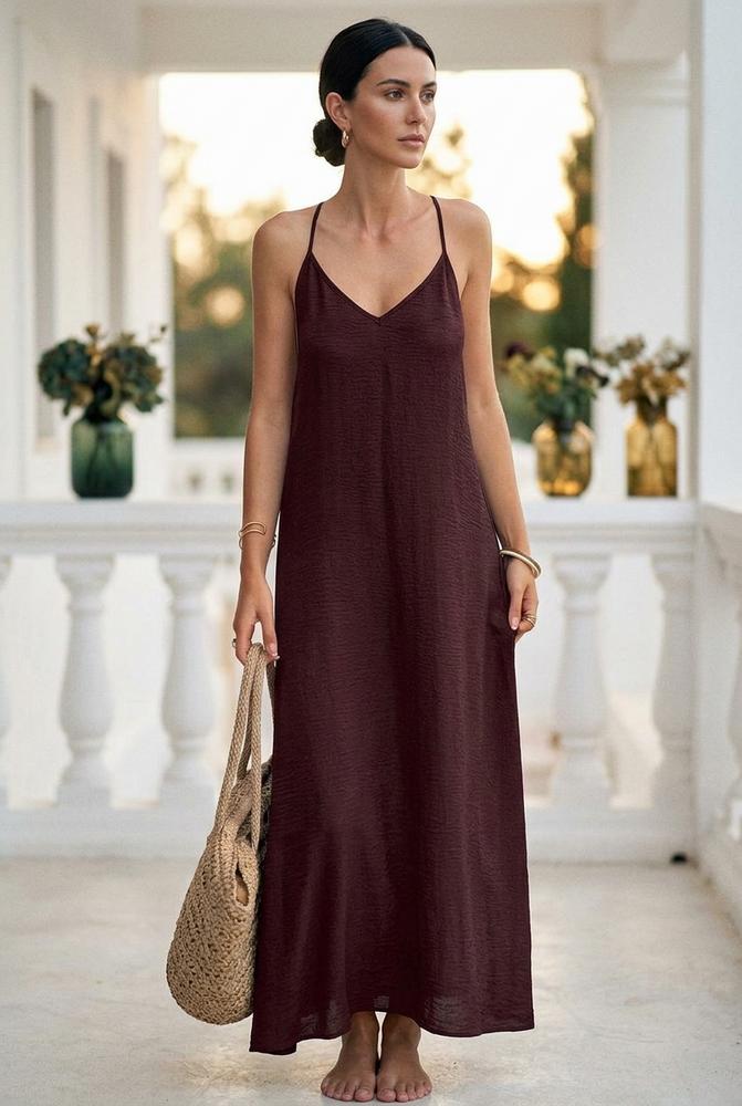 Oh Molly - Cofet | Mouwloze Gestructureerde Maxi-jurk