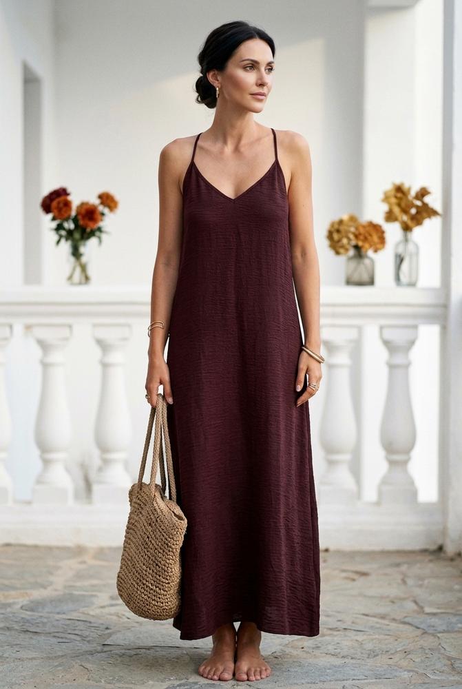 Oh Molly - Cofet | Mouwloze Gestructureerde Maxi-jurk