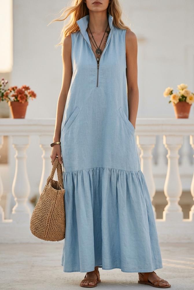 Oh Molly - Lyser | Mouwloze Rechtvallende Maxi-jurk