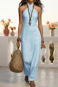 Oh Molly - Maser | Mouwloze Gekruiste Maxi-jurk