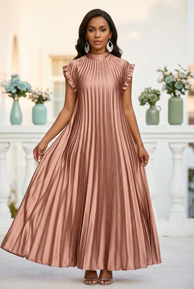 Oh Molly - Sesin | Geplisseerde Mouwloze Maxi-jurk