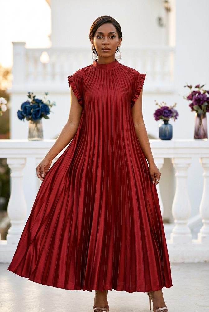 Oh Molly - Sesin | Geplisseerde Mouwloze Maxi-jurk