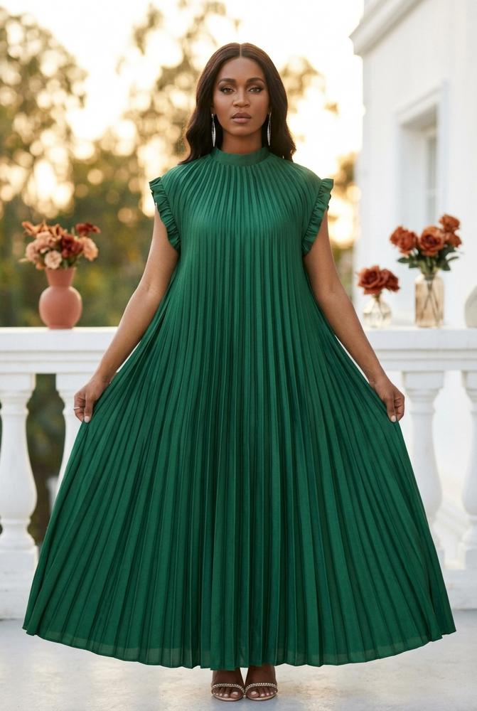 Oh Molly - Sesin | Geplisseerde Mouwloze Maxi-jurk